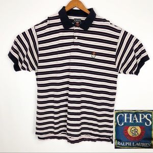 Mens Red White Blue Stripped Short sleeve Polo